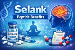 Evaluating every primary selank peptide benefit using a premium lyophilized research vial alongside a laboratory nasal delivery device.