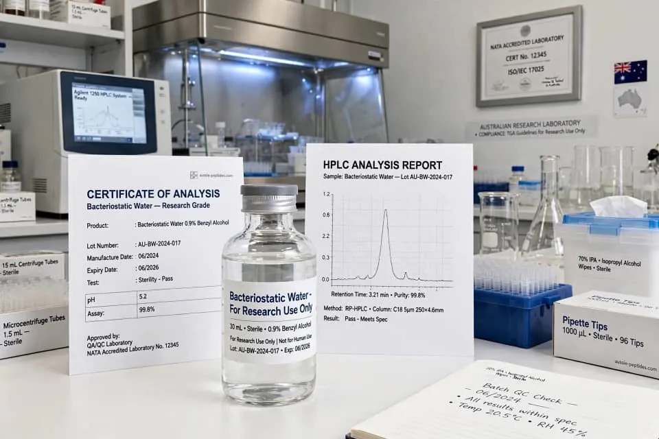 bacteriostatic water australia research guide lab studies aussie-peptides